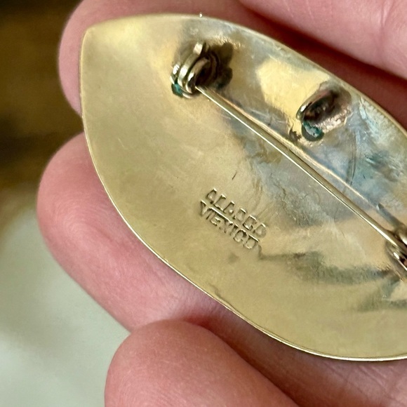 Alpaca Mexico Abalone Mother of Pearl Onyx Inlay Flower Brooch Pin - Picture 7 of 8